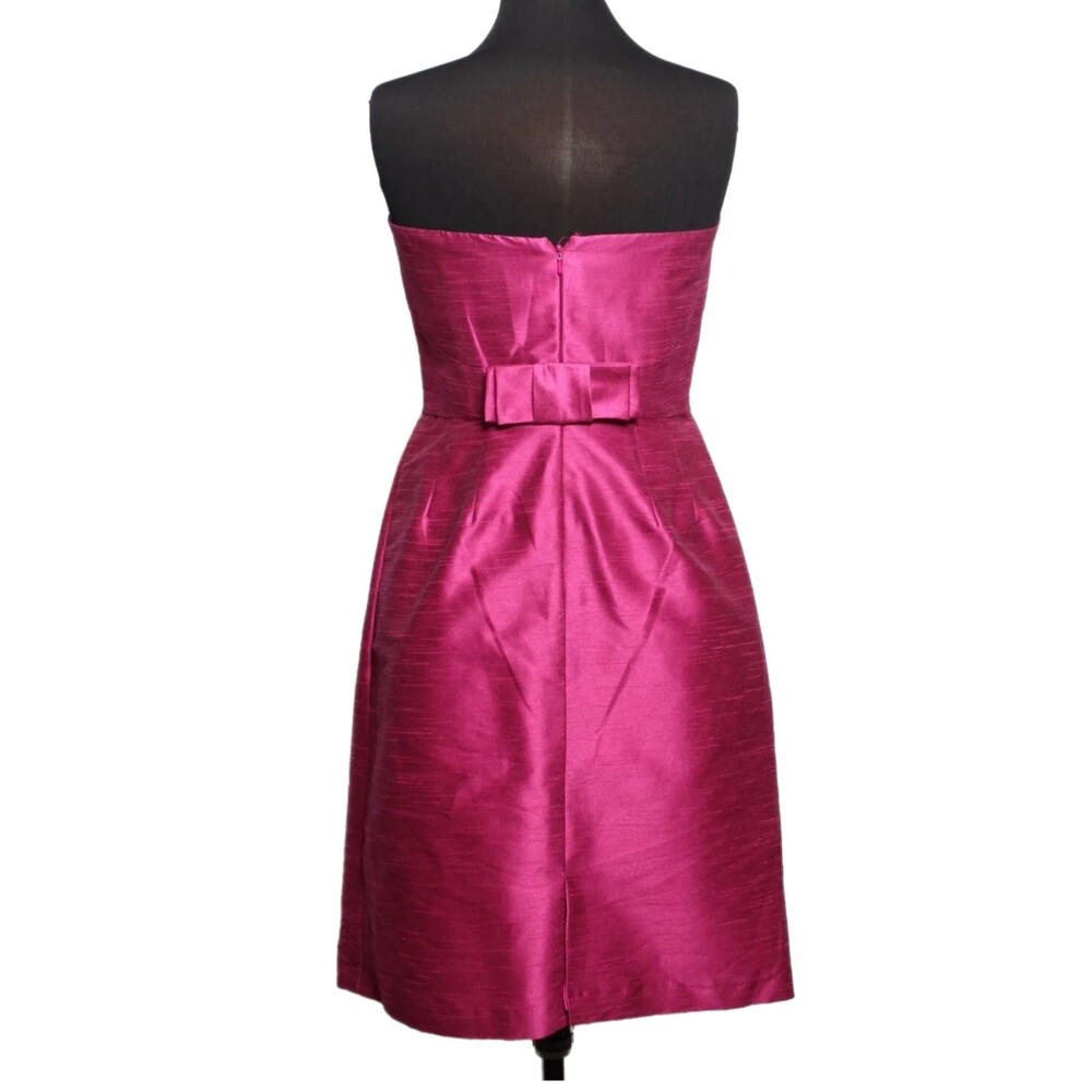 Alfred Sung NWT Watermelon Pink Dupioni Silk Strapless Dress Size 8 - Picture 2 of 8